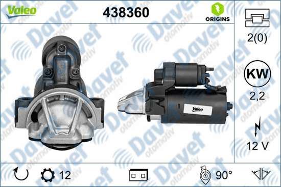 VALEO 438360 Mars Motoru Tourneo Transit 2.2 / 2.4 Tdci . Ducato 2.2 D . Jumper 2.0 Hdi